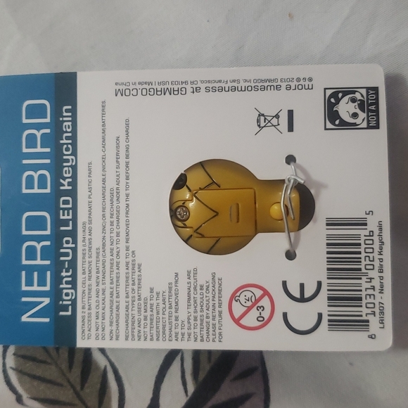 Lot of 10 NERD BIRD LIGHT UP LED KEYCHAIN - Picture 5 of 7